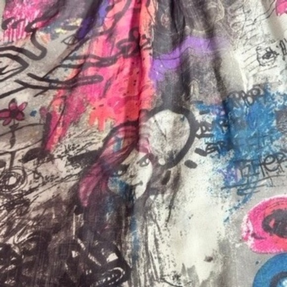 Purple Abstract Art Print Asymmetrical Tank Top | Size S/M | NWOT - Picture 8 of 14